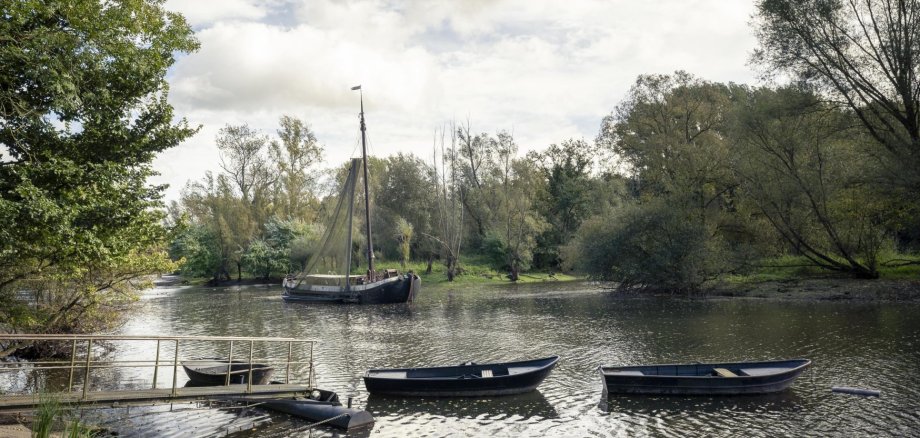 Aalschokker auf dem Altarm der Sieg