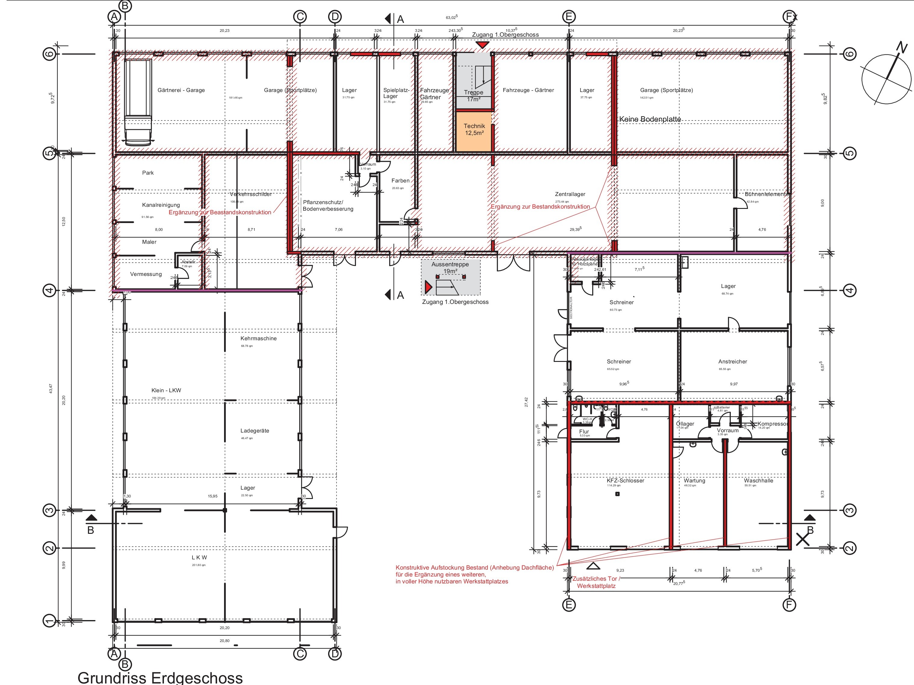 Bauhof Bonner Str. Erdgeschossplan Bild