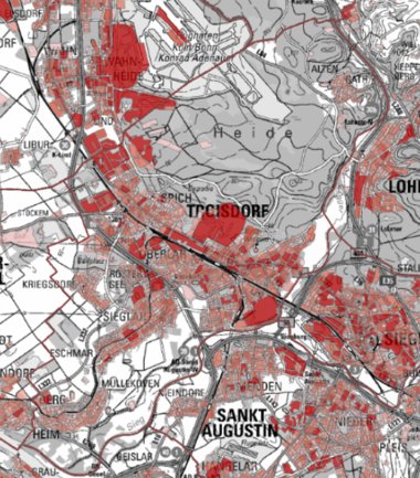 Karte Raumwärmebedarf für Troisdorf