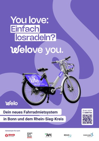 Plakat zum neuen Fahrradmietsystem