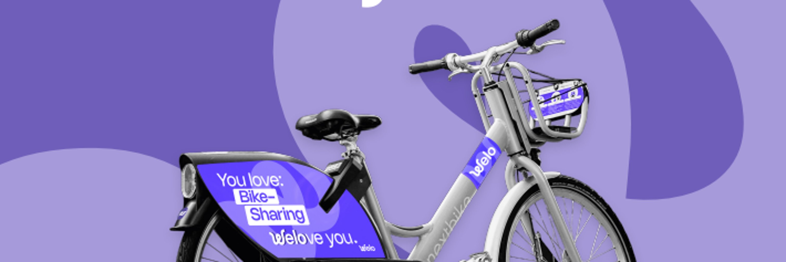 Werbung für das Fahrradmietsystem Welo