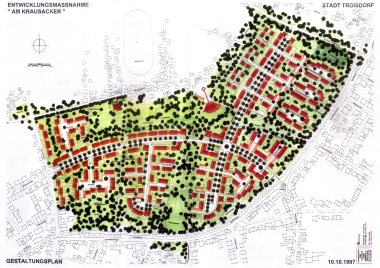 Gestaltungsplan Karte Entwicklungsmaßnahme Am Krausacker 10.10.1997