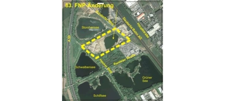83. Flächennutzungsplanänderung 1973 als Karte 83. Flächennutzungsplanänderung 1973 als Karte