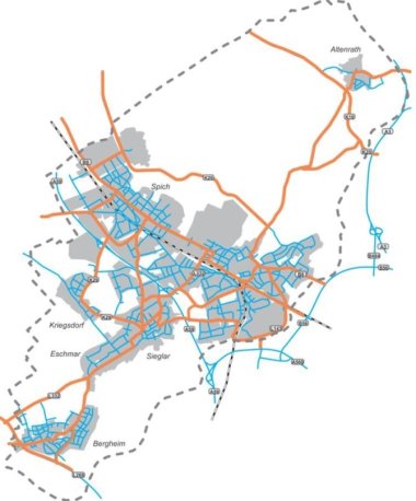 Strassennetz im Verkehrsmodell
