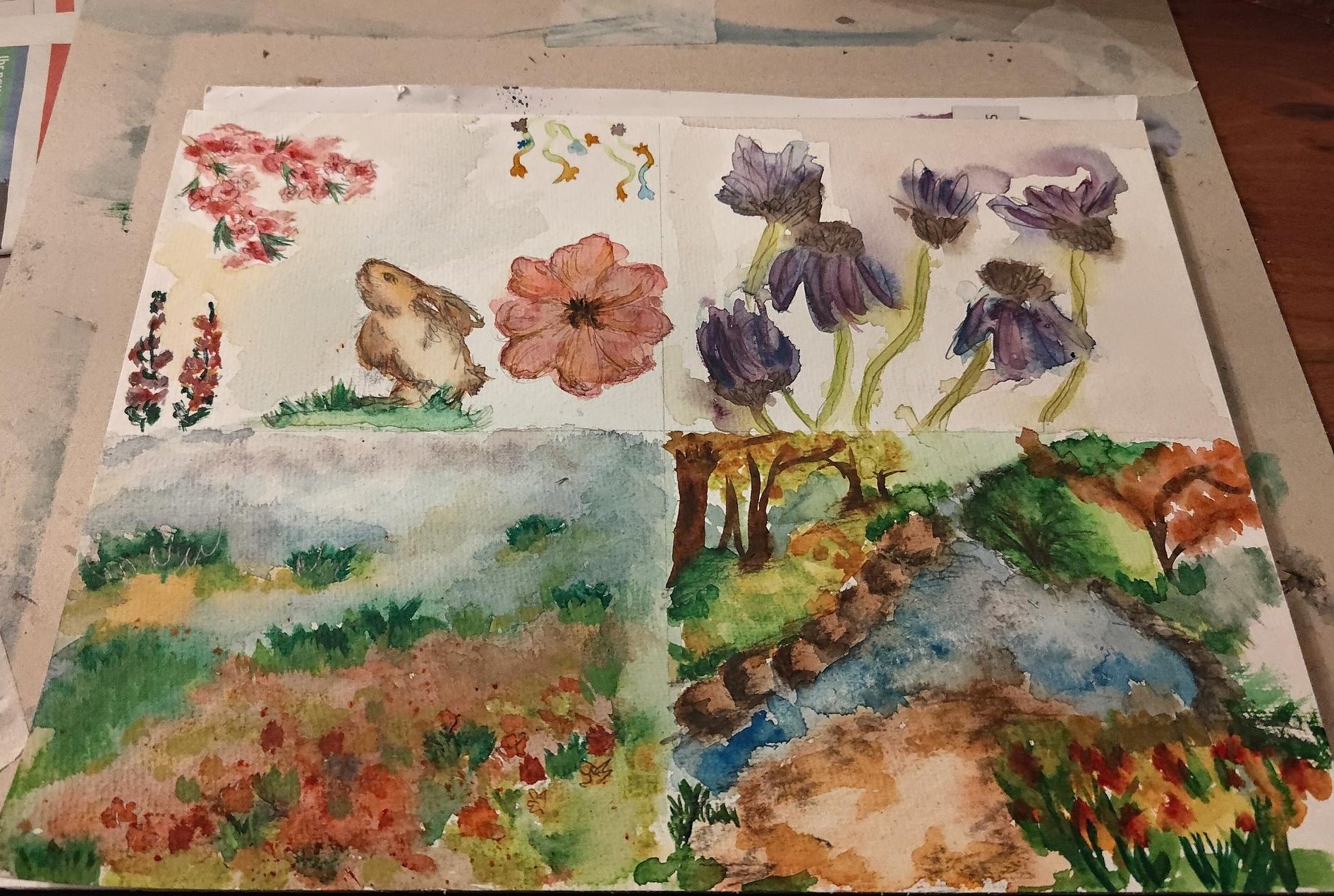 Zu sehen ist ein Malerei die mit aquarell gemalt wurde.