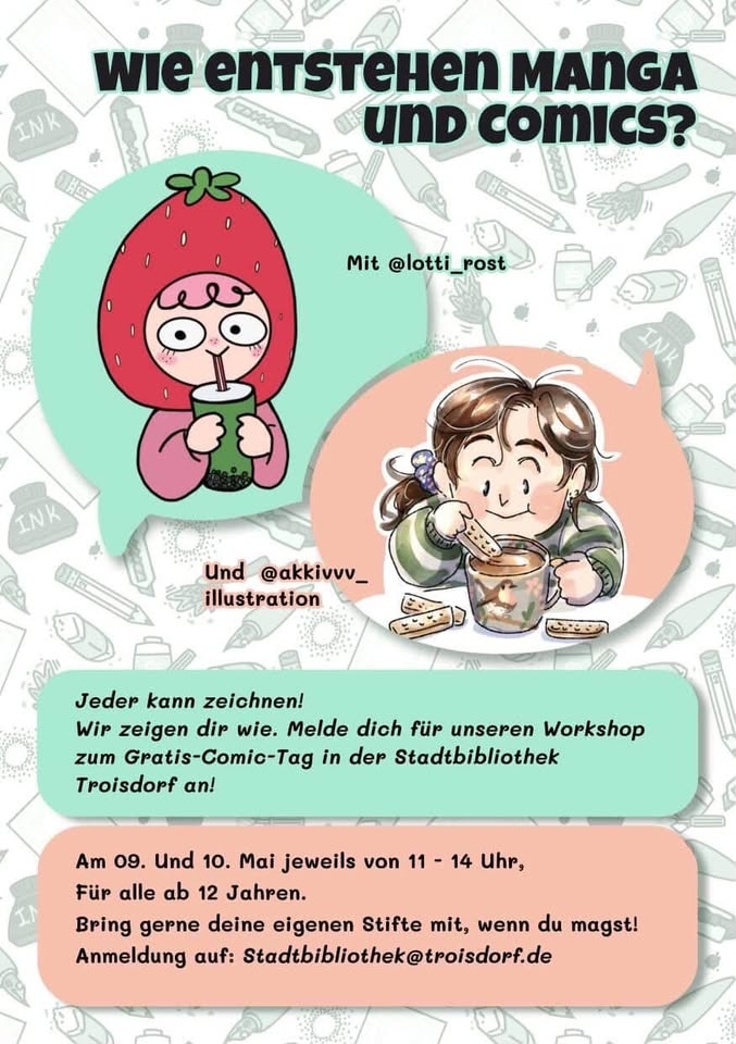 Zu sehen ist Werbung für den Workshop am Gratis Comictag 2026.