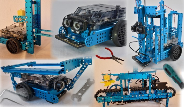 Zu sehen sind kleine programmierbare Roboter.