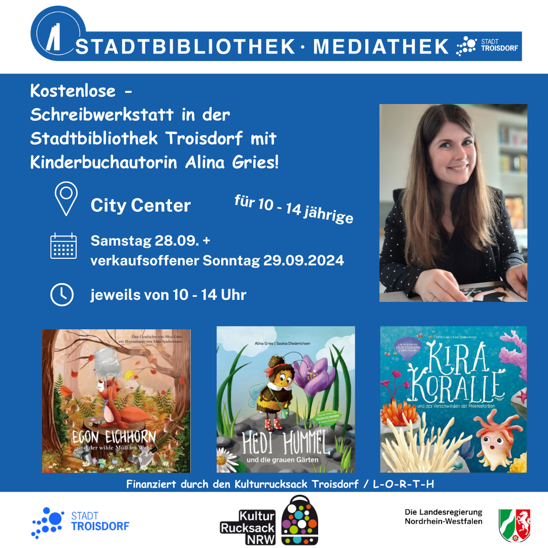 Schreibwerkstatt 28.-29.09. - 1 Auf dem Bild ist das Plakat der Schreibwerkstatt zu sehen. Mit allen Informationen rund um die Veranstaltung.