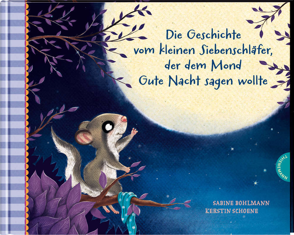 Auf dem Bild ist der kleine Siebenschläfer zu sehen. Er winkt dem Mond zu um Ihm Gute-Nacht zu sagen.