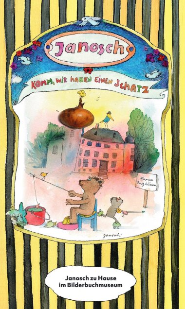 Burg Wissem mit Bär der angelt.