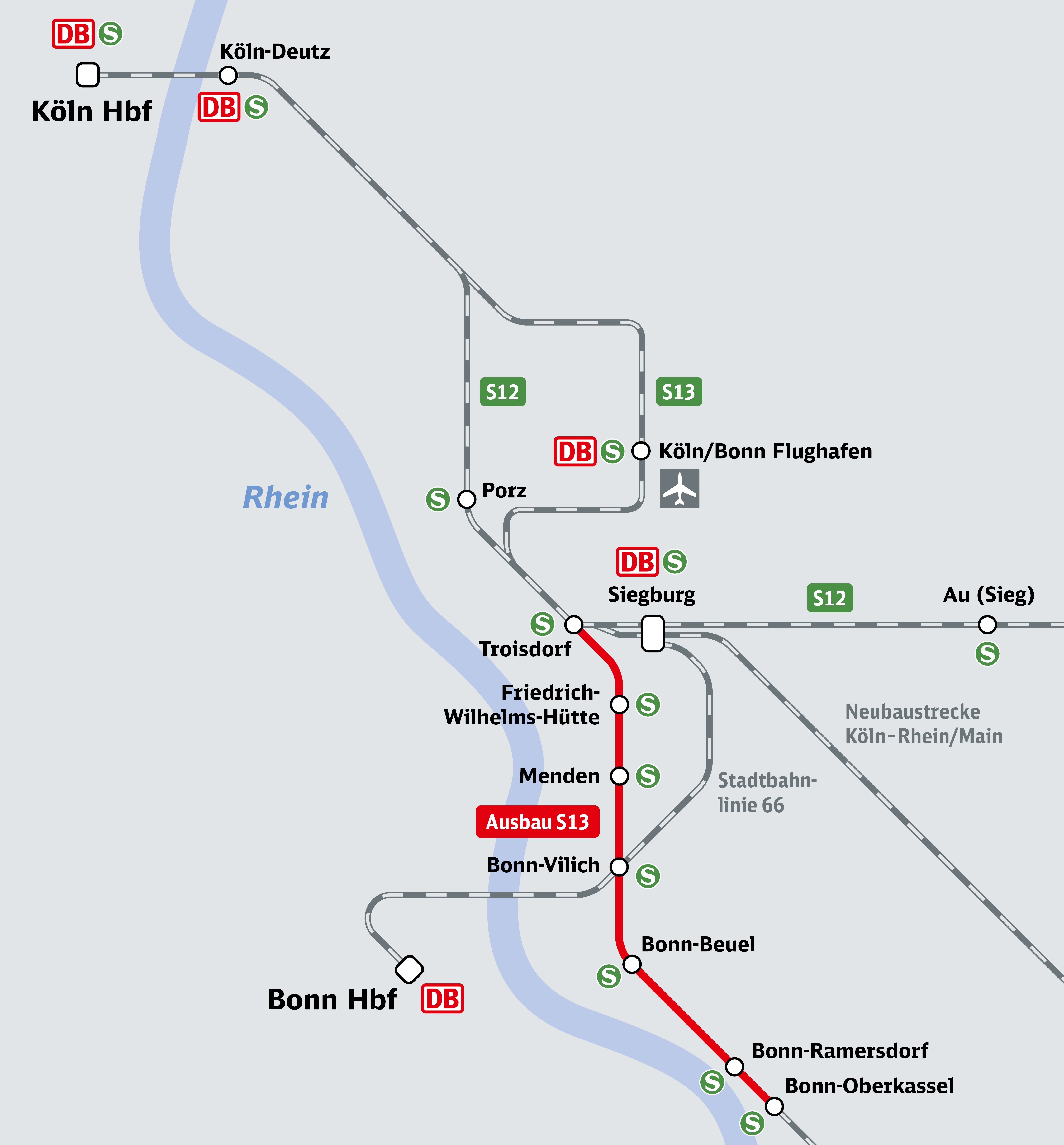 Plan S13 Bahn. Bild: Bahn