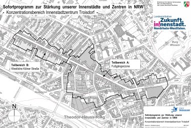 Sofortprogramm zur Stärkung unserer Innenstädte und Zentren in NRW Konzentrationsbereich Innenstadtzentrum Troisdorf Quelle Stadtplanungsamt