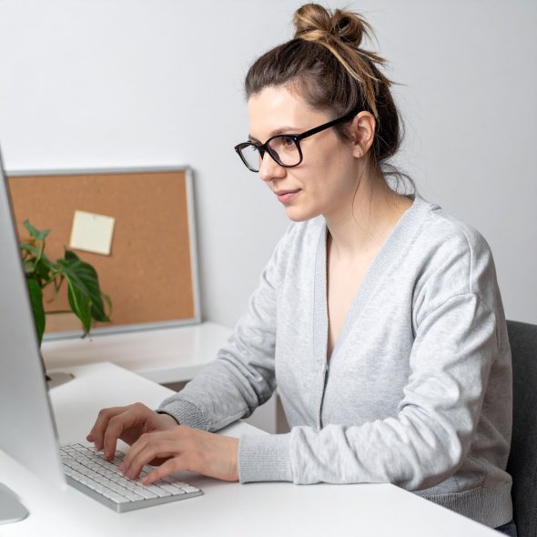 Frau am Schreibtisch