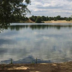 Blick über den Rotter See auf den gegenüberliegenden Badestrand