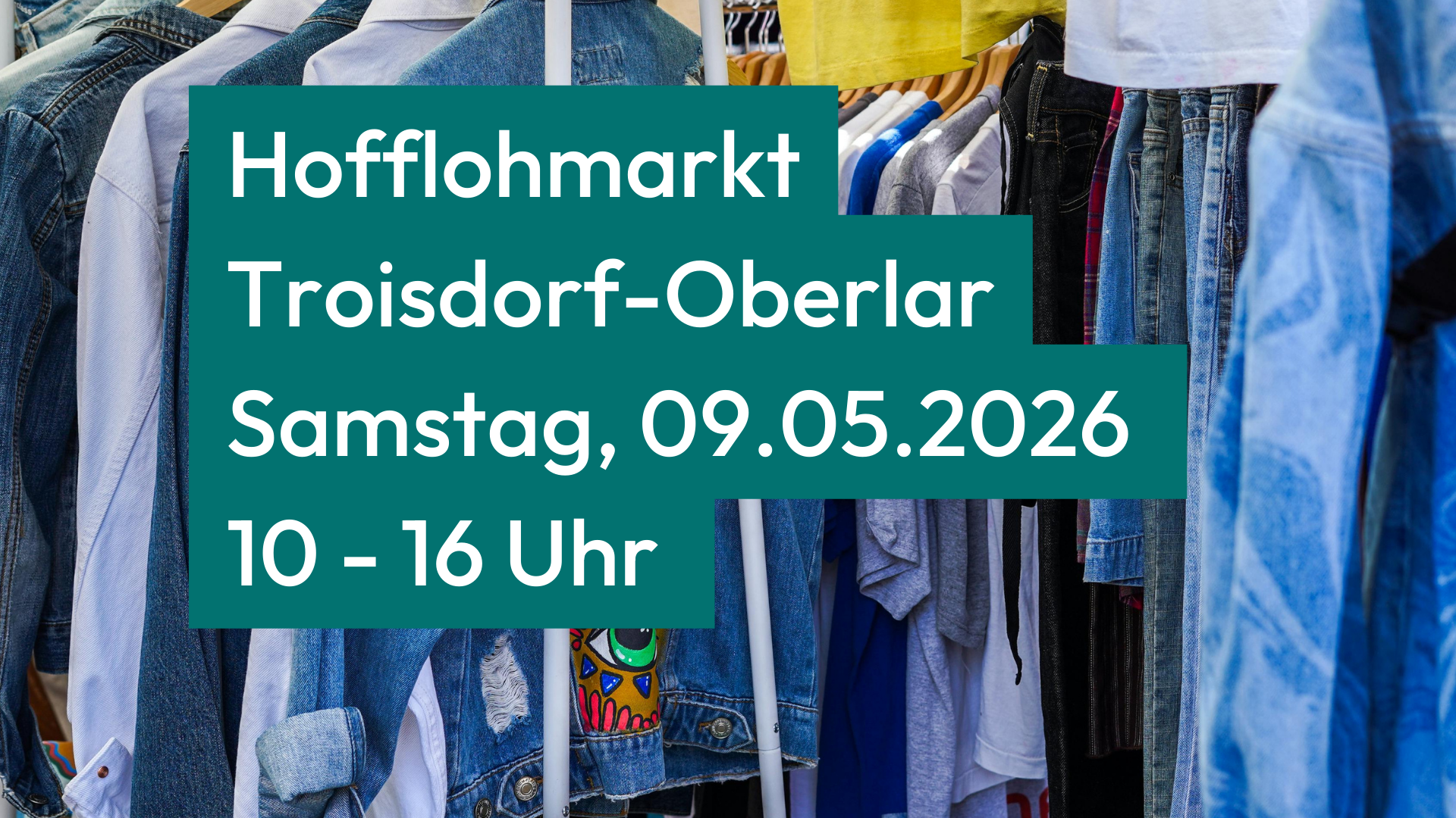 Foto mit Hinweis auf Hofflohmarkt in Oberlar