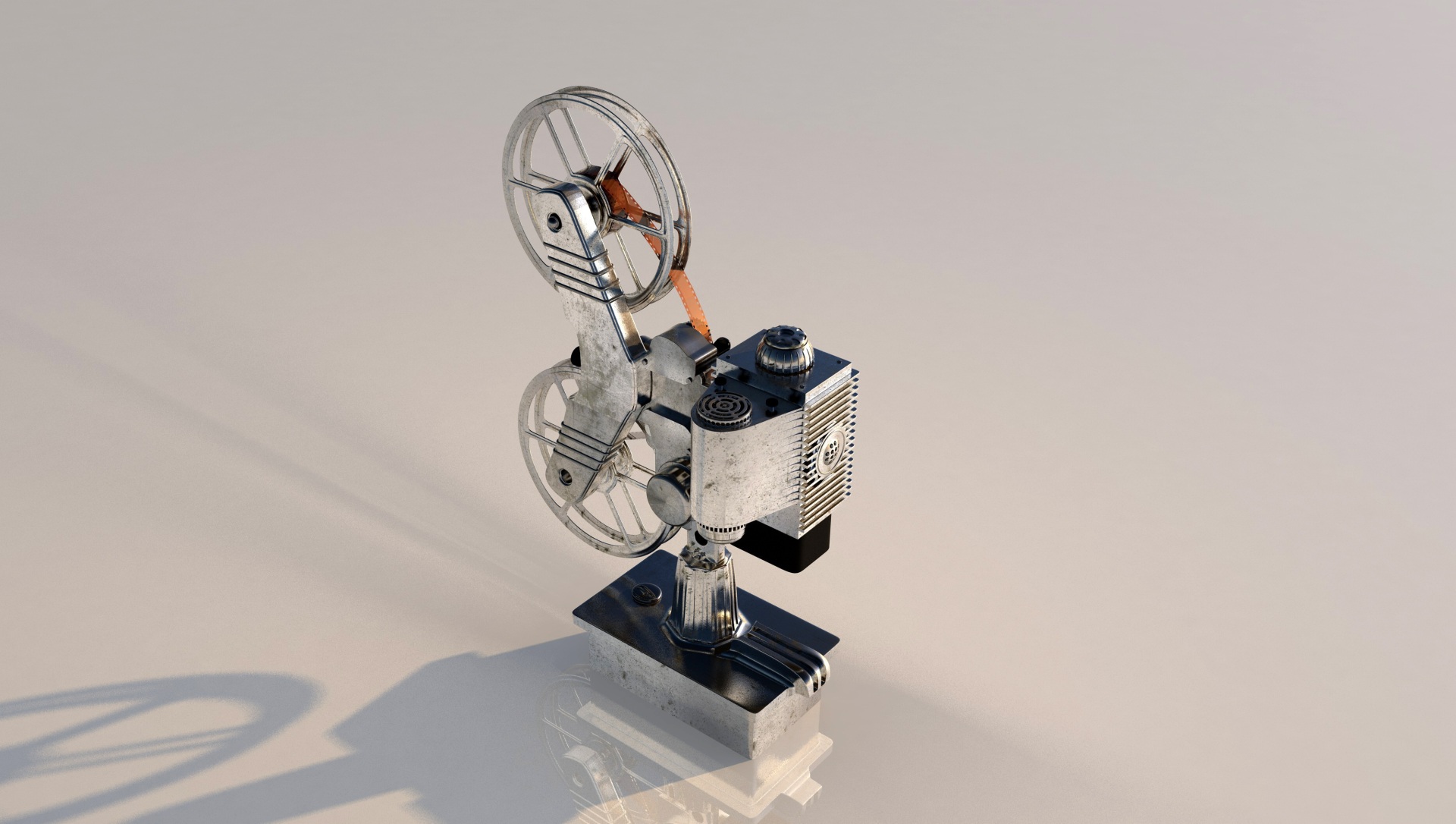 Filmprojektor aus Metallresten