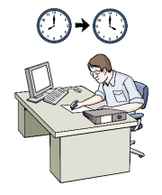 Ein Mann sitzt am Schreibtisch