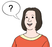 Person mit eine Fragezeichen Sprechblase 