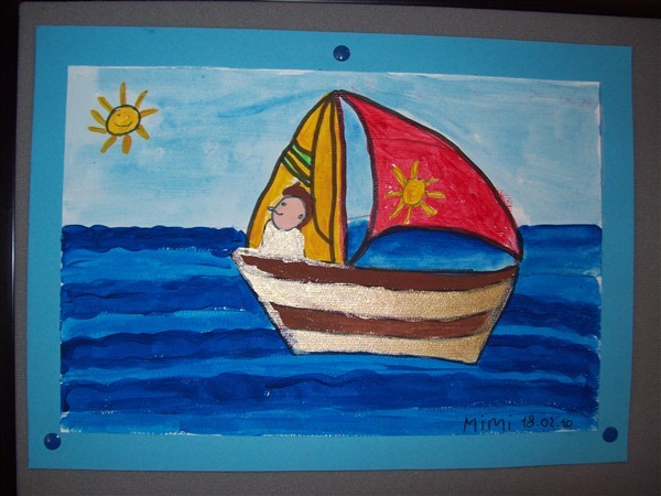 Paßt zur Urlaubszeit: eines der Bilder aus dem Kunst-Workshop in der Kita Curieweg.