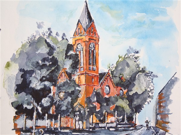 Die evangelische Johanneskirche aus Sicht von Günter Spohr.