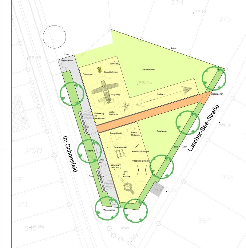 Ein Flugplatz für Kinder: Entwurf für den Spielplatz im Neubaugebiet Im Schonsfeld.