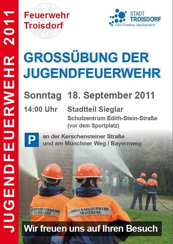 Plakat zur Großübung der Jugendfeuerwehr