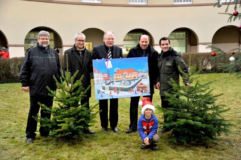 Erlös für die Kinderstiftung: v.l. Peter Wasserfuhr (Kinderstiftung), Ortsvorsteher Rudolf Eich, Vize-Bürgermeister Harald Schliekert, Josef Hawle, Thorsten Trojan und sein Sohn Tim-Julius.
