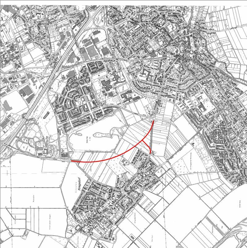 Plan für die Trasse der Umgehungsstraße K29n