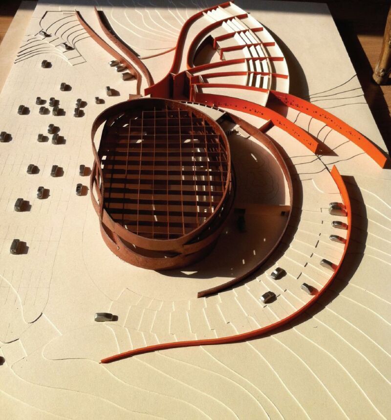 Ein Entwurf für eine Mehrzweckhalle in Troisdorf-Altenrath.