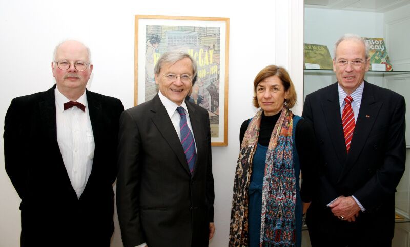 Besuch aus Österreich: v.l. Museums-Mitarbeiter Bernhard Schmitz, Bundeskanzler a.D. Wolfgang Schüssel, Museum-Leiterin Maria Linsmann-Dege und Vize-Bürgermeister Manfred Catrin.