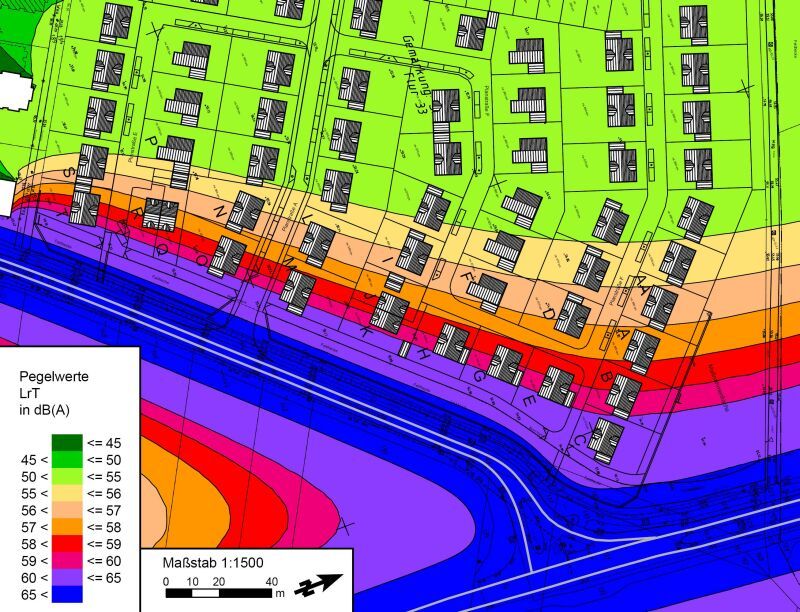 Lärmwerte Im Schonsfeld ohne Schalltzschutz.