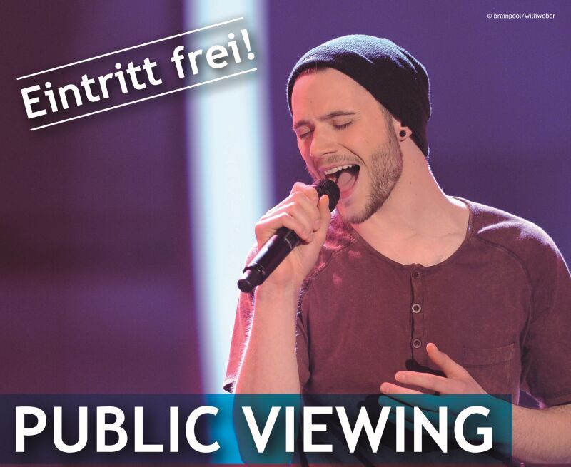 Das Plakat zum Public Viewing auf Burg Wissem.