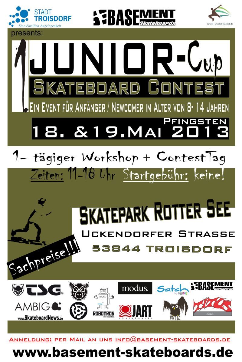 Das Plakat zum 1. Skater Junior Cup Troisdorf.