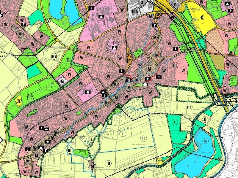 so sieht der Entwurf für den Flächennutzungsplan für den Bereich Sieglar aus.