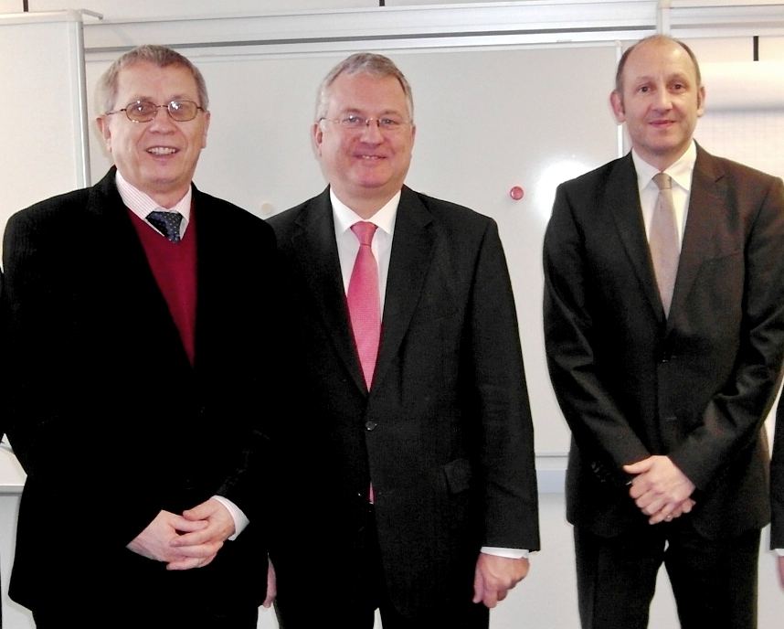 Bürgermeister Jablonski (Mitte) begrüßte den russischen Generalkonsul in Troisdorf.