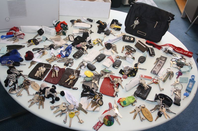 Hunderte Schlüssel warten im Fundbüro auf ihre vergesslichen Besitzer.