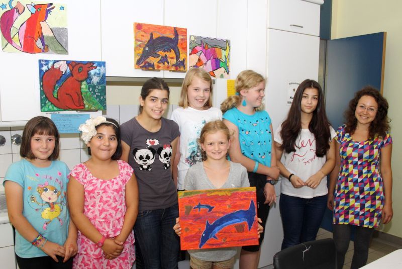Troisdorfer Kinder malten unter Anleitung der Künstlerin Darja Shatalova