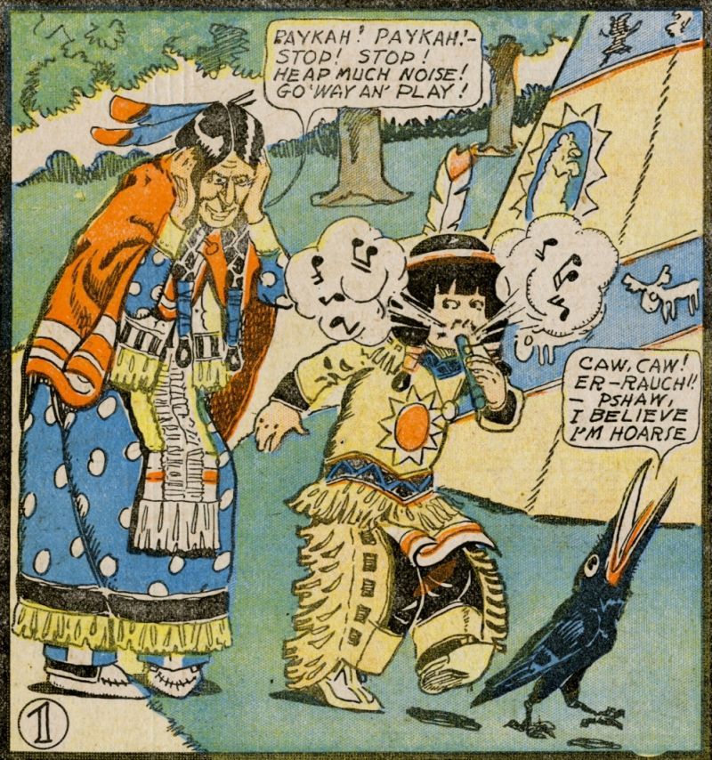 Detail der Zeichnung “Little Growling Bird in Windego Land” von A. T. »Crite« Crichton aus dem Jahr 1906.