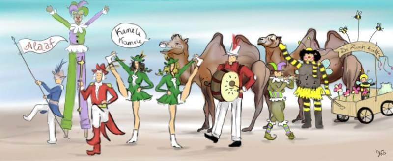 Illustration eines Karnevalsumzuges