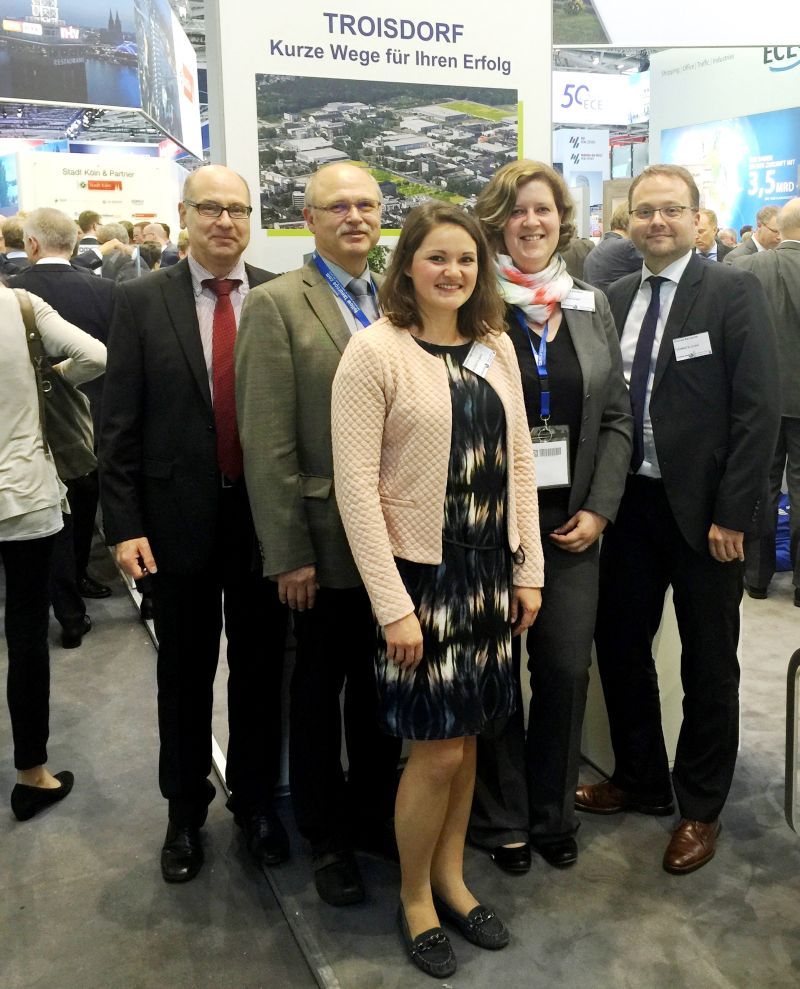 Vertreter der Stadt Troisdorf, TroPark und Trowista auf der Messe ExpoReal.