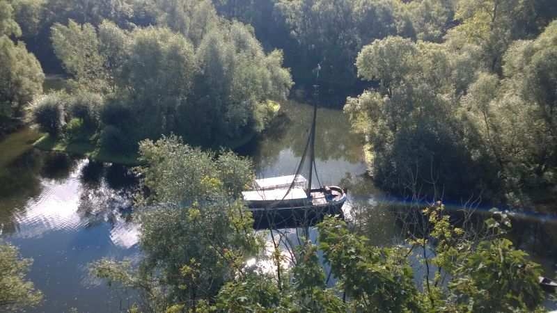 Blick vom Balkon auf den Aalschokker