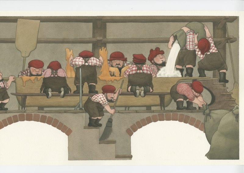 Nikolaus Heidelbach, Illustration zu „Die Heinzelmännchen von Köln“, Emons Verlag Köln 2007