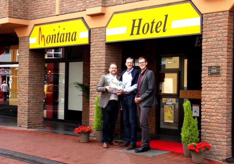 Schickes Hotel in der Innenstadt: v.l. Thomas Zacharias, Martin Kastner und Fabian Wagner.