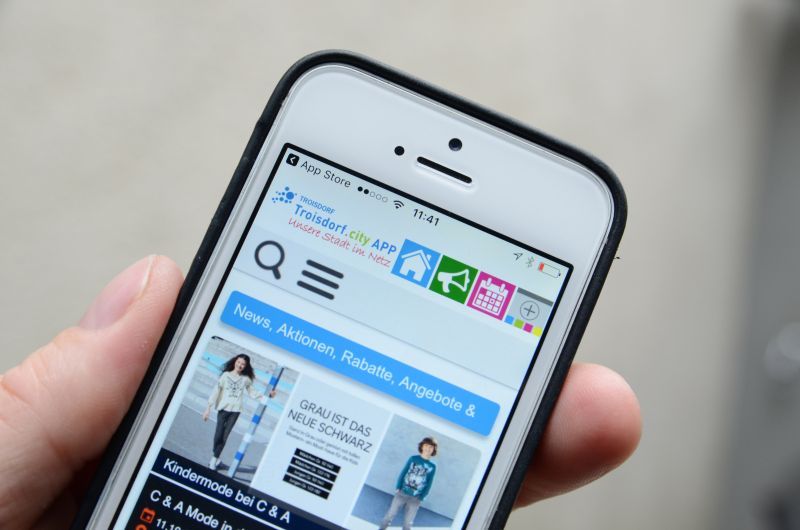 Blick auf die Troisdorf App.