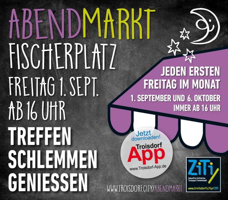 Werbung für den Abendmarkt