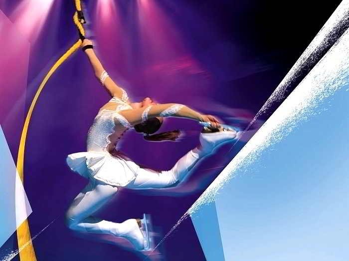 Moskauer Eiskunsttänzerin in Aktion.