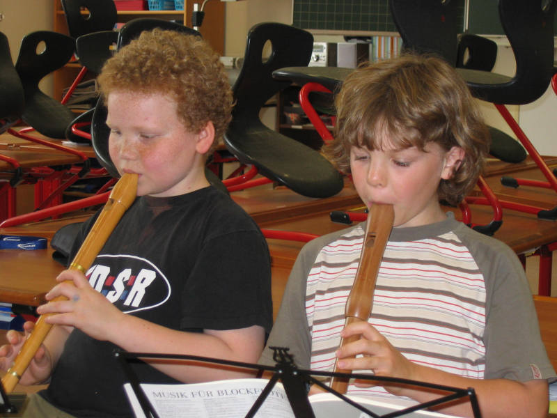 Ein Blockflötenkonzert gehört zu den Angeboten der Musikschule.