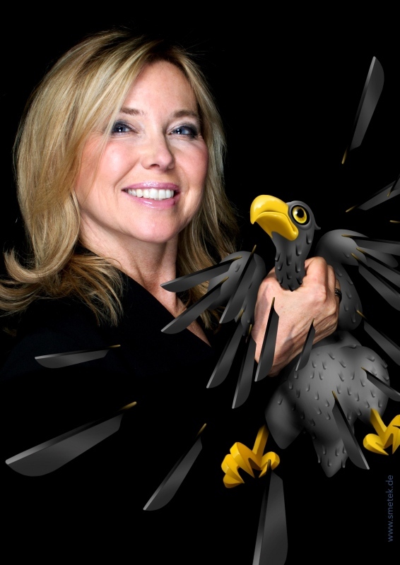 Simone Solga hat den Bundesadler fest im Griff.