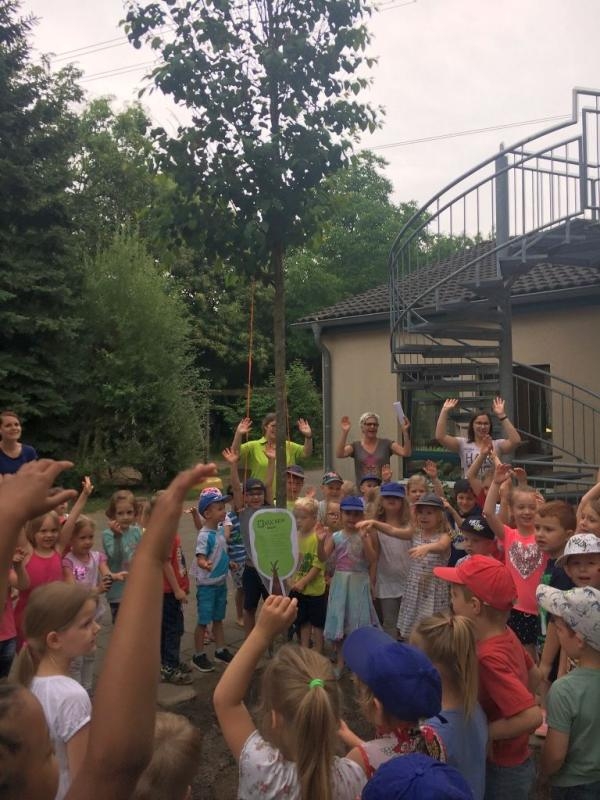 Freude in der Kita Evrystraße über den neuen Kuchenbaum