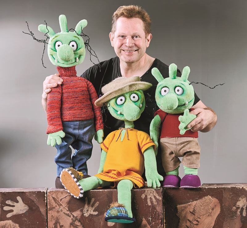 Die Olchifamilie des Figurentheaters Köln.